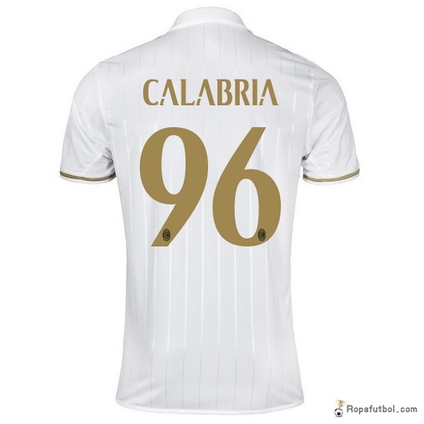 Camiseta AC Milan Replica Segunda Ropa Calabria 2016/17 Blanco